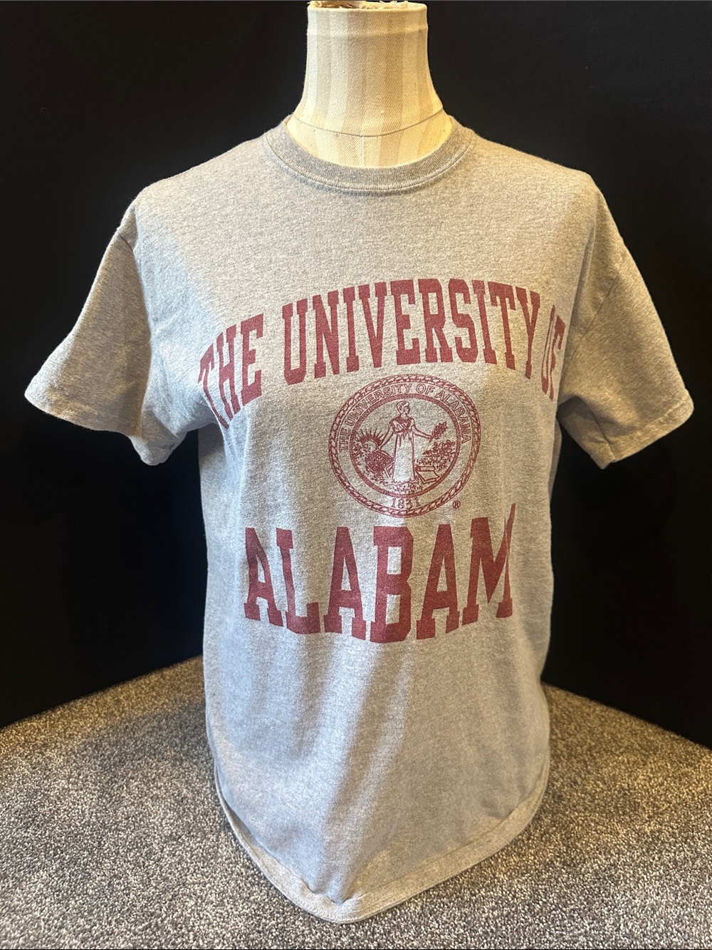 MV Sport Gray Tee with Maroon University of Alabama Graphic